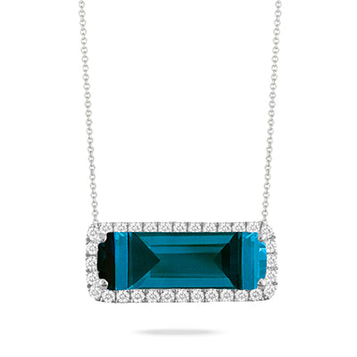 Gem's Beauty Genuine Swiss Blue Topaz Necklace Sterling Silver India | Ubuy